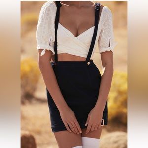 For Love & Lemons Daria Overalls Mini Skirt